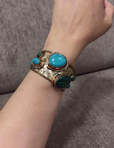 Gold tone adjustable cuff - tone,