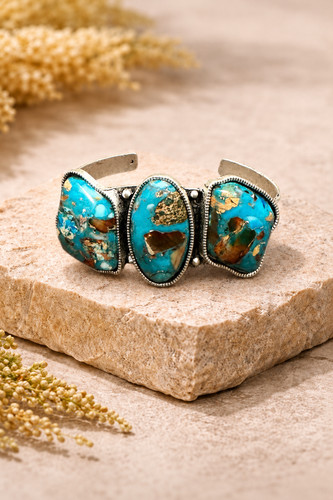 Turquoise cuff bracelet - turquoise,